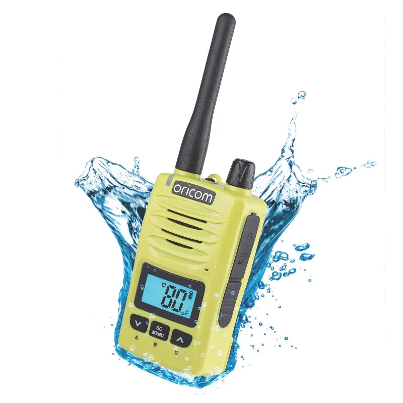 Oricom DTXTP600LME 5 Watt IP67 Waterproof Handheld UHF CB Radio Trade Pack (Twin Lime Radios)