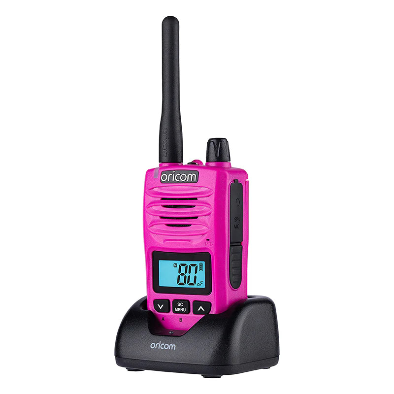 Oricom DTXTP600PNK 5 Watt IP67 Waterproof Handheld UHF CB Radio Trade Pack (Twin Pink Radios)