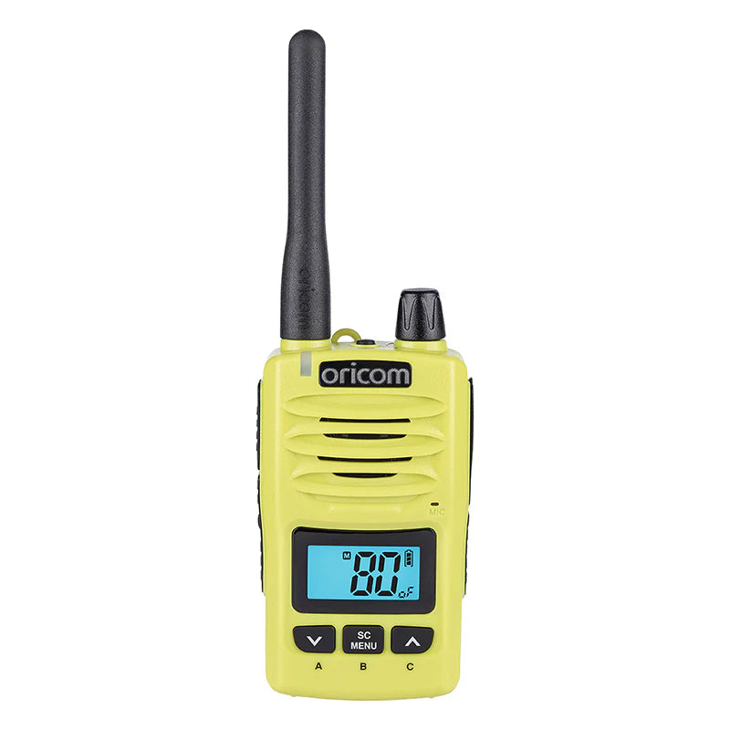 Oricom DTXTP600LME 5 Watt IP67 Waterproof Handheld UHF CB Radio Trade Pack (Twin Lime Radios)