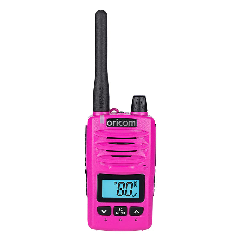 Oricom DTXTP600PNK 5 Watt IP67 Waterproof Handheld UHF CB Radio Trade Pack (Twin Pink Radios)