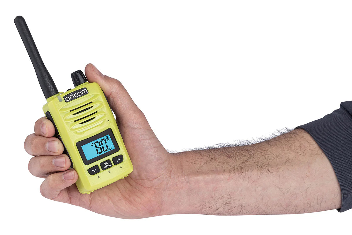 Oricom DTX600LME Waterproof IP67 5 Watt Handheld UHF CB Radio (Lime)