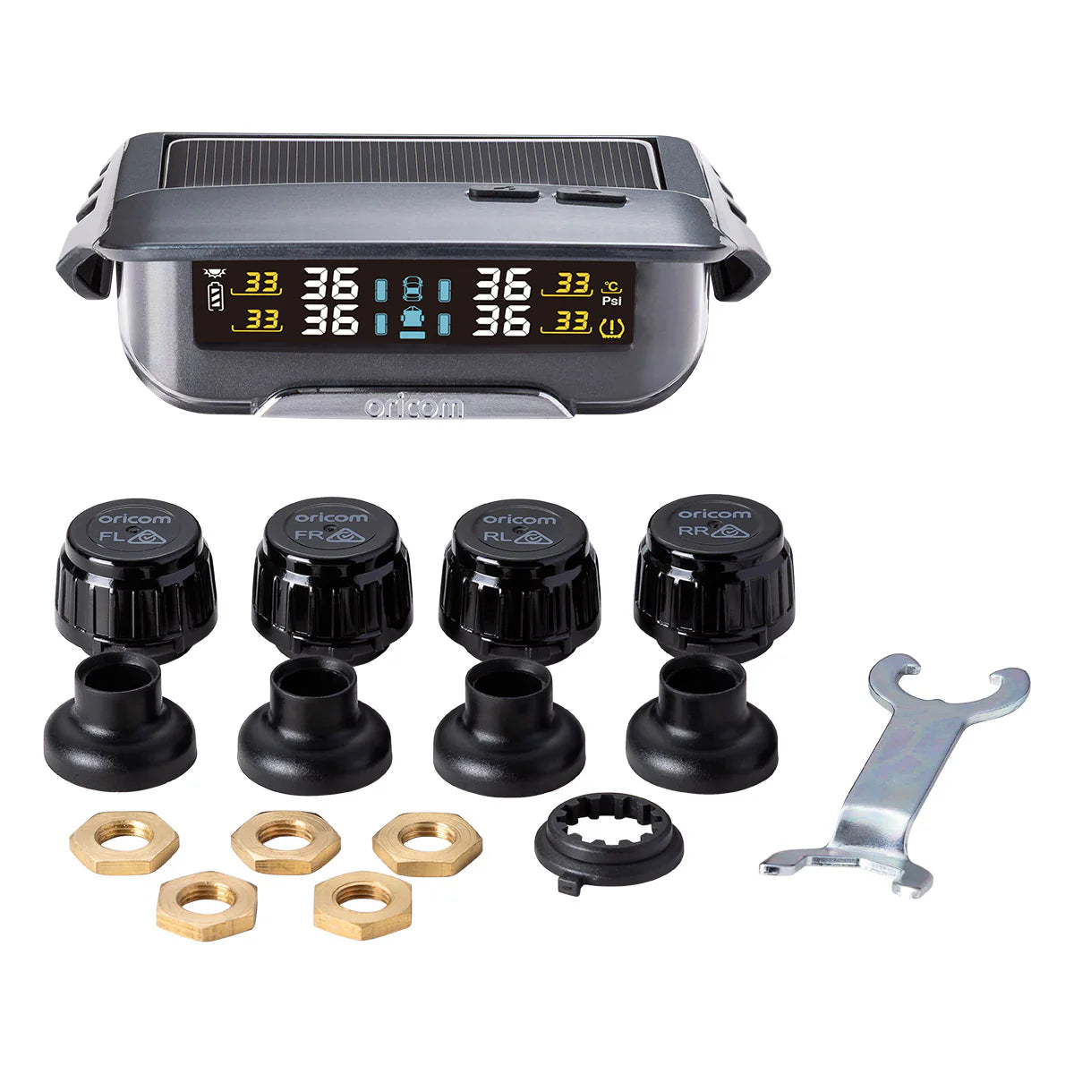 Oricom TPMS10-4E Tyre Pressure Monitoring System Incl. 4 External Sensors with APP Control Settings