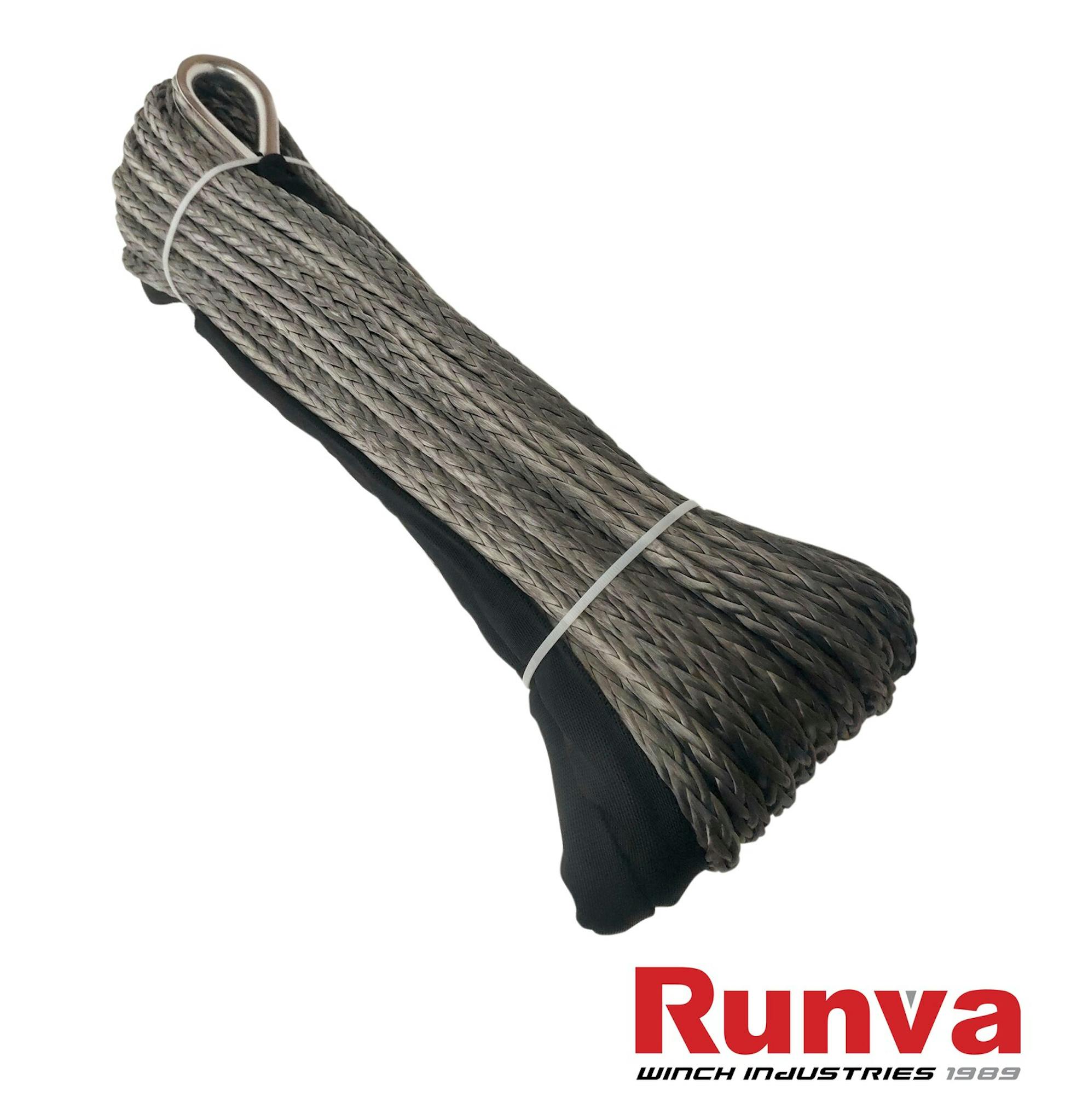 Runva Synthetic Winch Rope - 25M x 14MM (GREY)