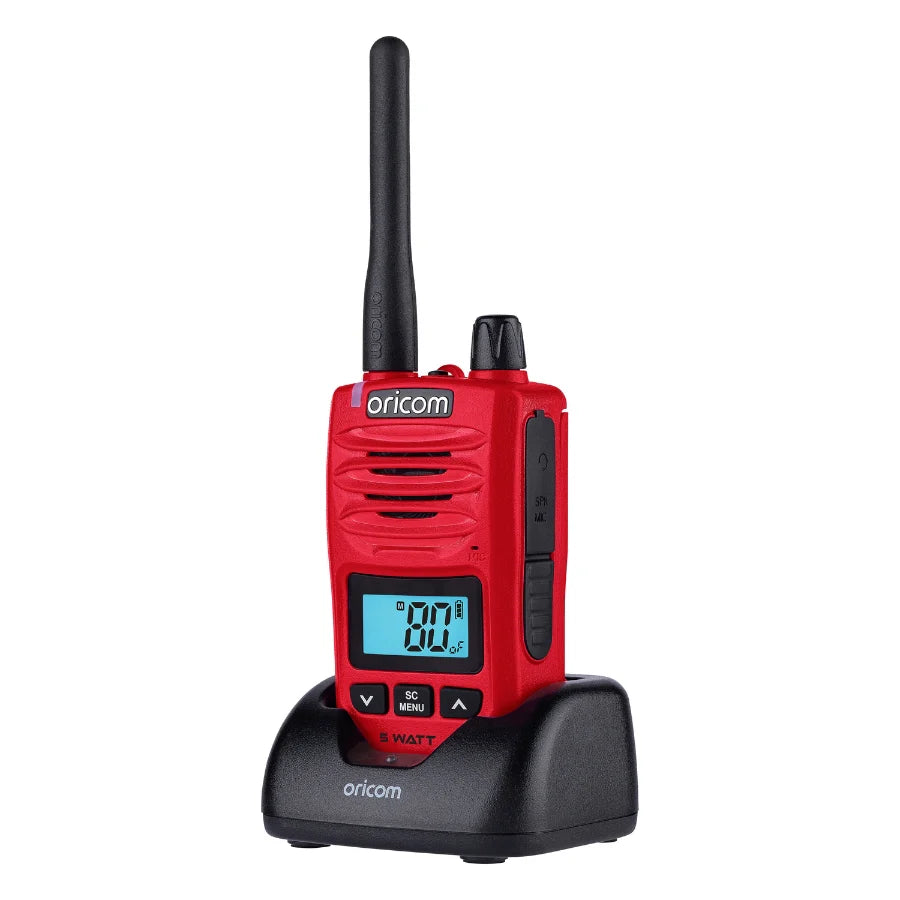 Oricom DTX600RD Waterproof IP67 5 Watt Handheld UHF CB Radio (Red)