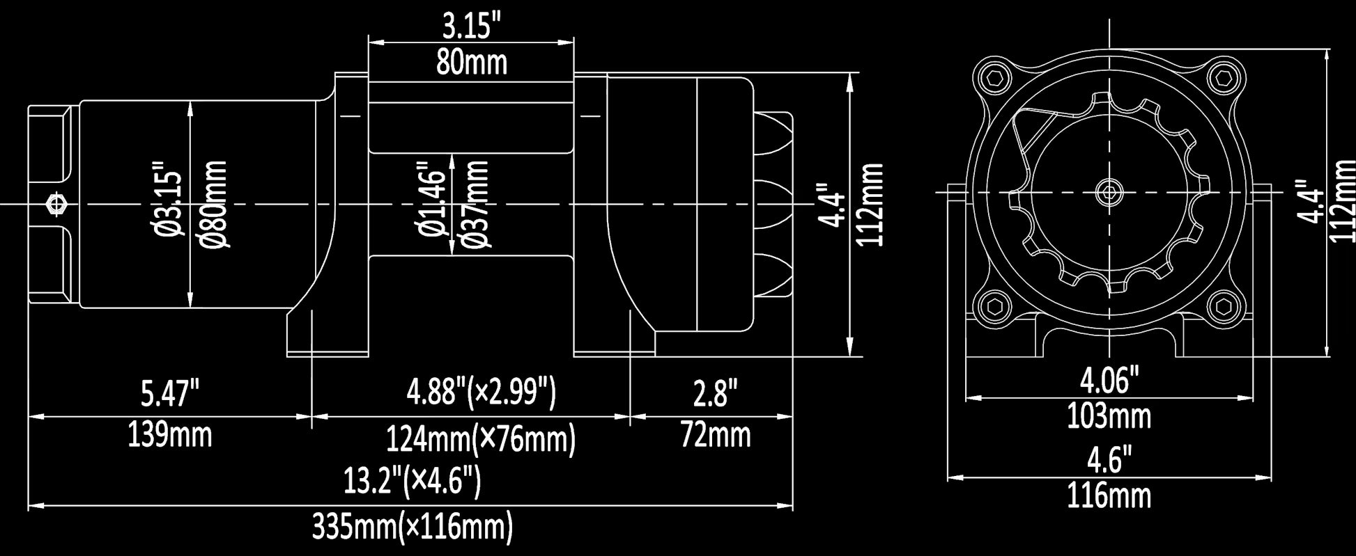 Runva 3.5P 12V with Synthetic Rope