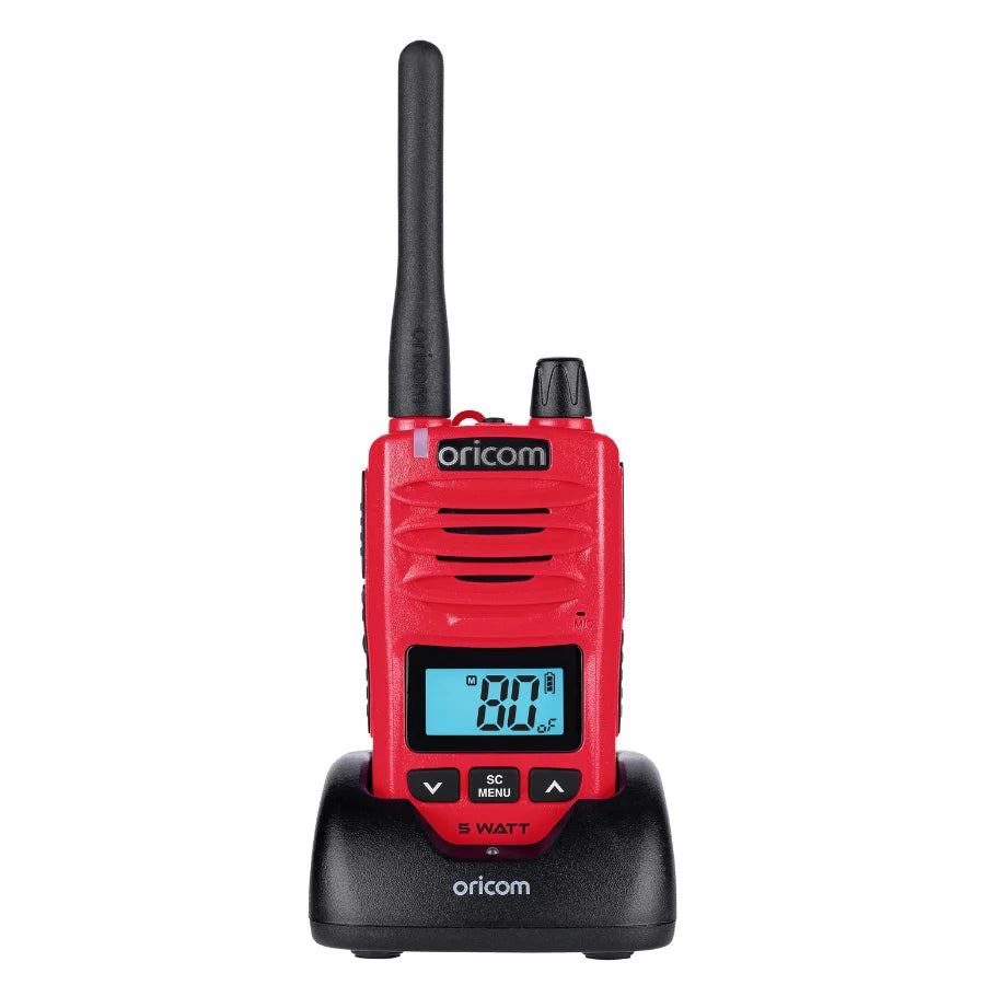 Oricom DTX600RD Waterproof IP67 5 Watt Handheld UHF CB Radio (Red)
