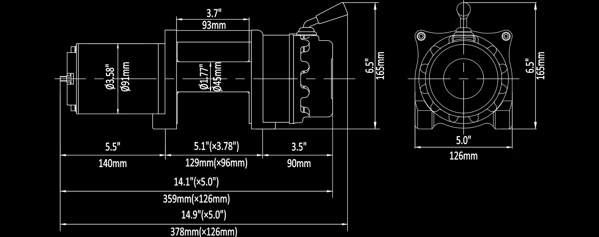 Runva 4.5X 12V with Steel Cable