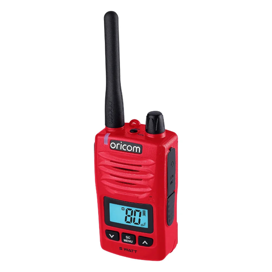 Oricom DTX600RD Waterproof IP67 5 Watt Handheld UHF CB Radio (Red)