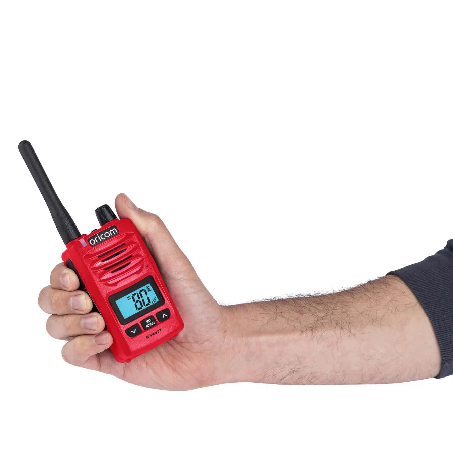 Oricom DTX600RD Waterproof IP67 5 Watt Handheld UHF CB Radio (Red)