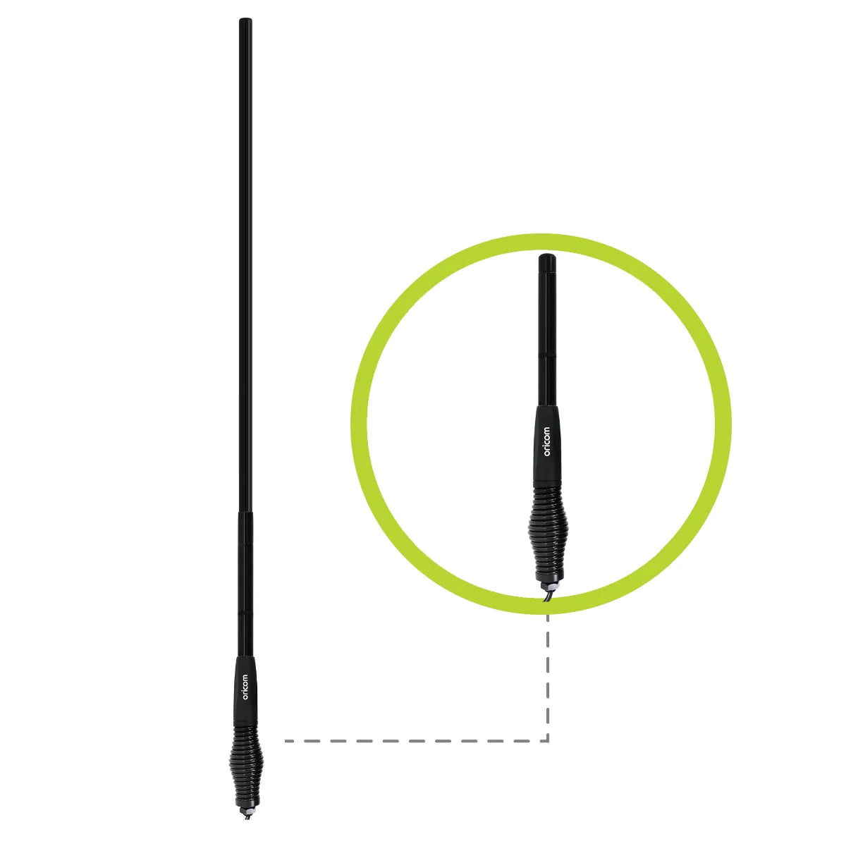 Oricom 2-in-1 All-Terrain UHF CB Antenna for low/high gain (3dbi/6.5dbi) (ANU1206)
