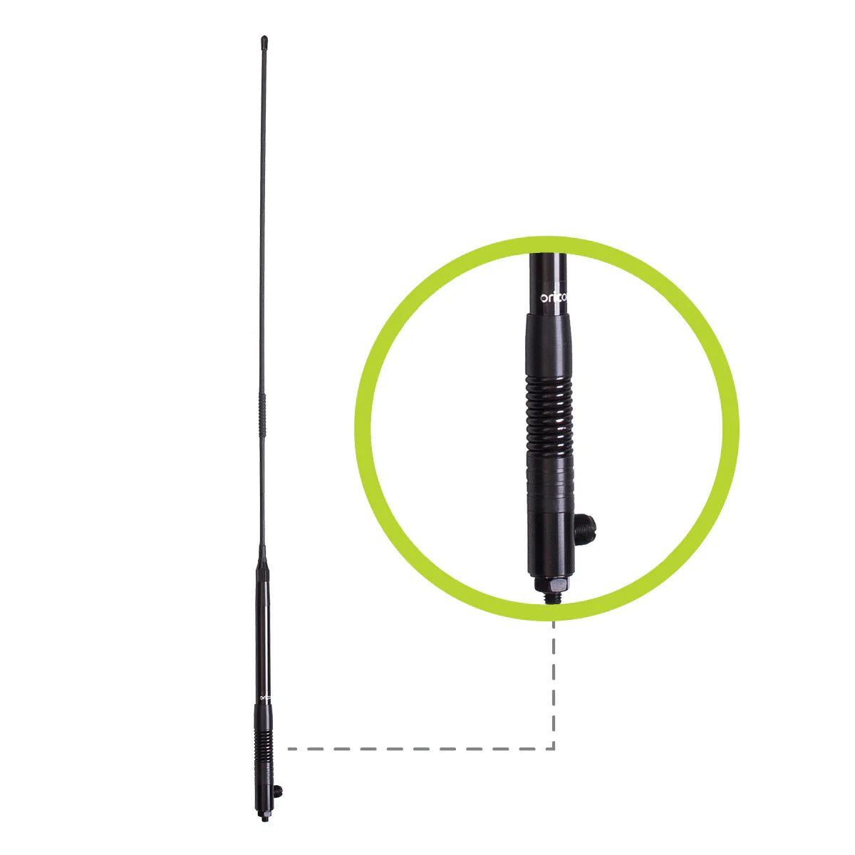 Oricom ANU250 6.5dBi UHF CB Antenna with Elevated Feed and Flexible Whip