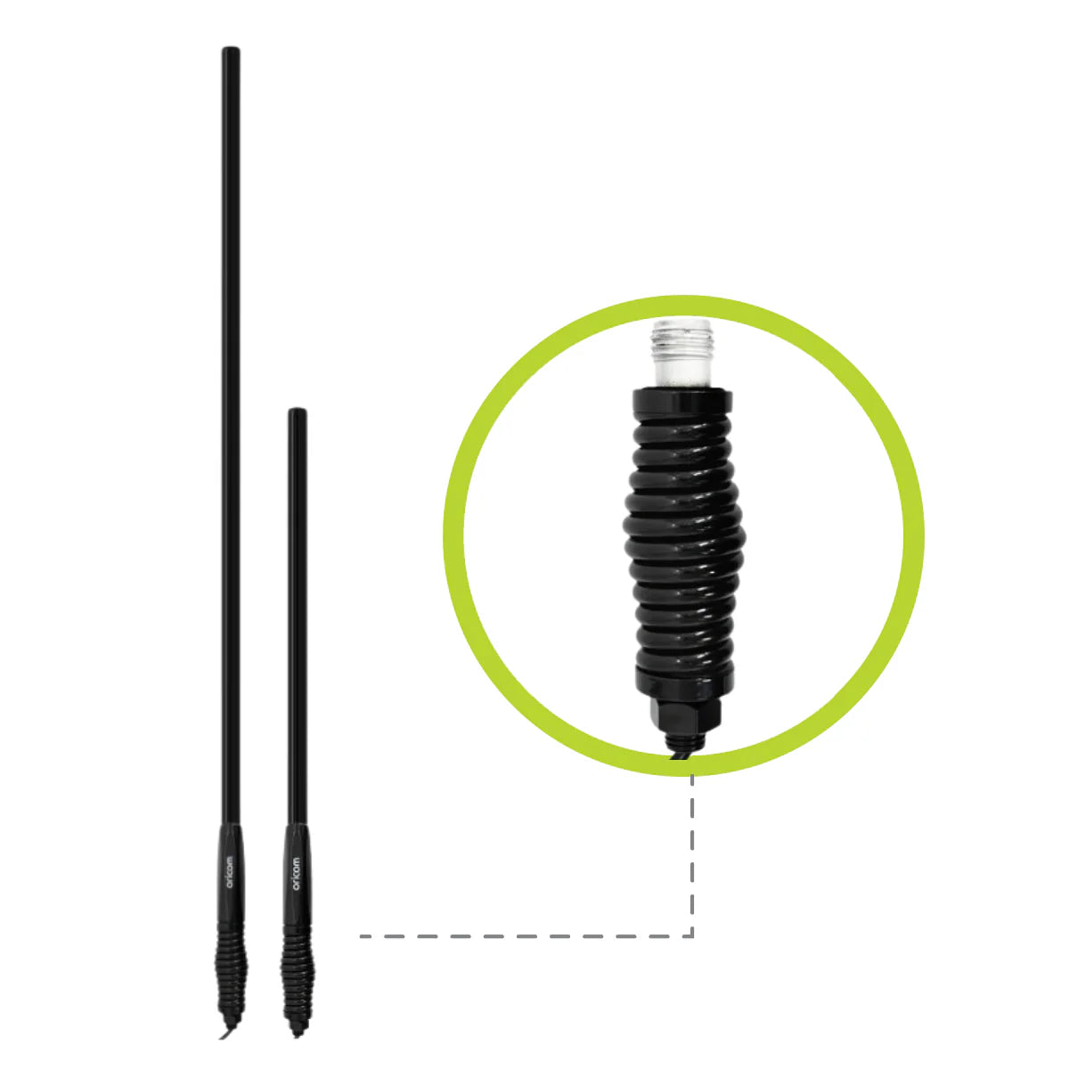 Oricom ANU806AT 2-in-1 All-Terrain UHF CB Antenna for low/high gain (3dbi/6.5dbi)