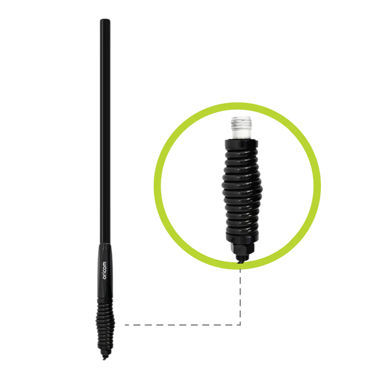 Oricom ANU856 3dBi UHF CB Antenna with Detachable Fibreglass Pole