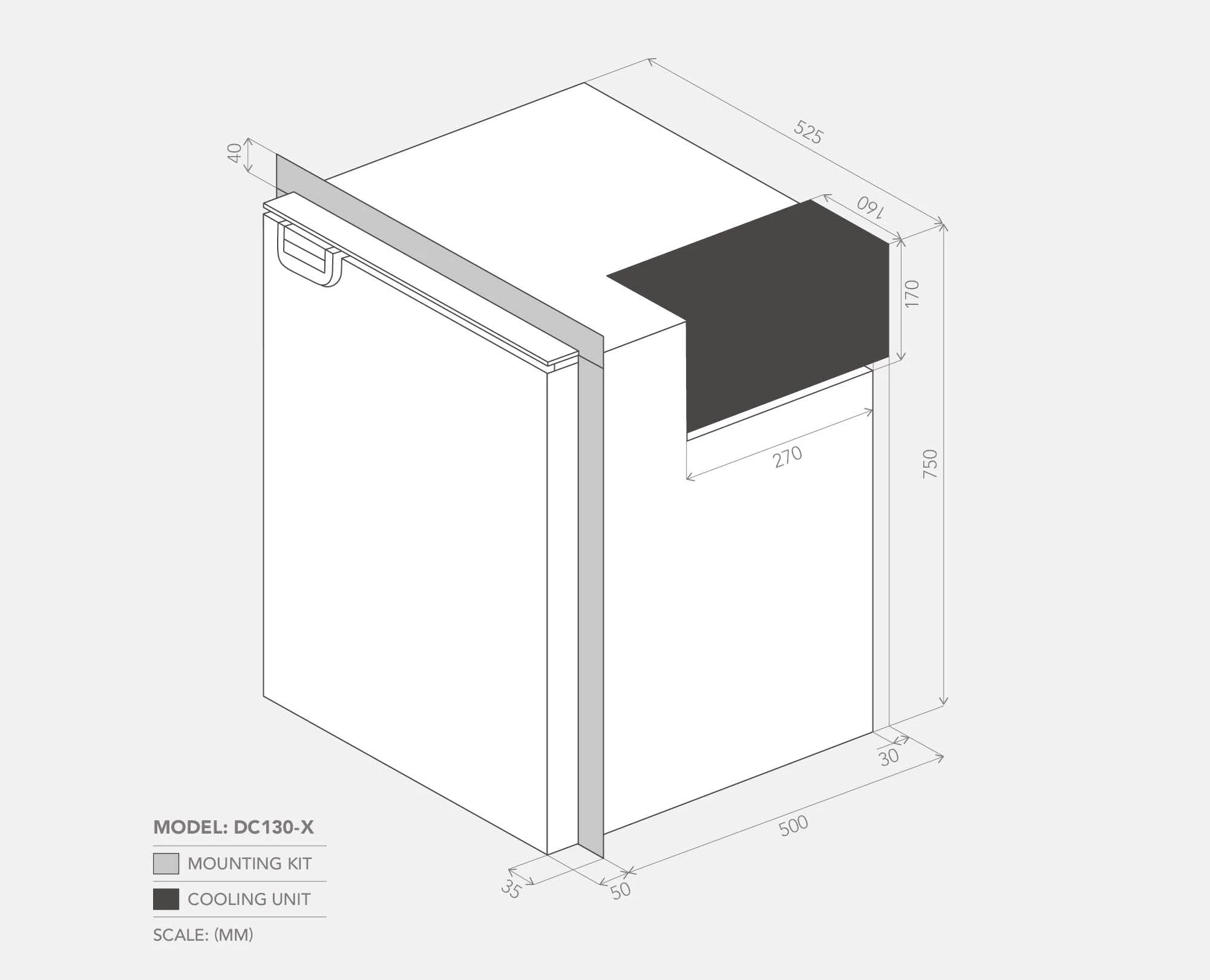 Bushman DC130-X 130L Caravan Fridge - 12V / 24V