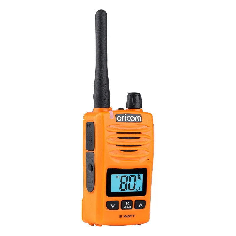 Oricom DTXTP600OR 5 Watt IP67 Waterproof Handheld UHF CB Radio Trade Pack (Twin Orange Radios)