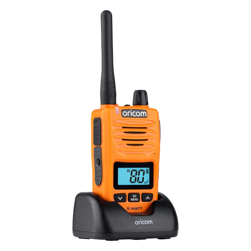 Oricom DTXTP600OR 5 Watt IP67 Waterproof Handheld UHF CB Radio Trade Pack (Twin Orange Radios)