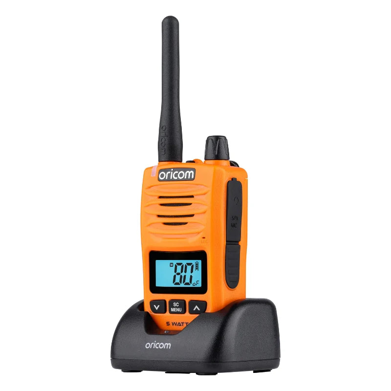 Oricom DTXTP600OR 5 Watt IP67 Waterproof Handheld UHF CB Radio Trade Pack (Twin Orange Radios)