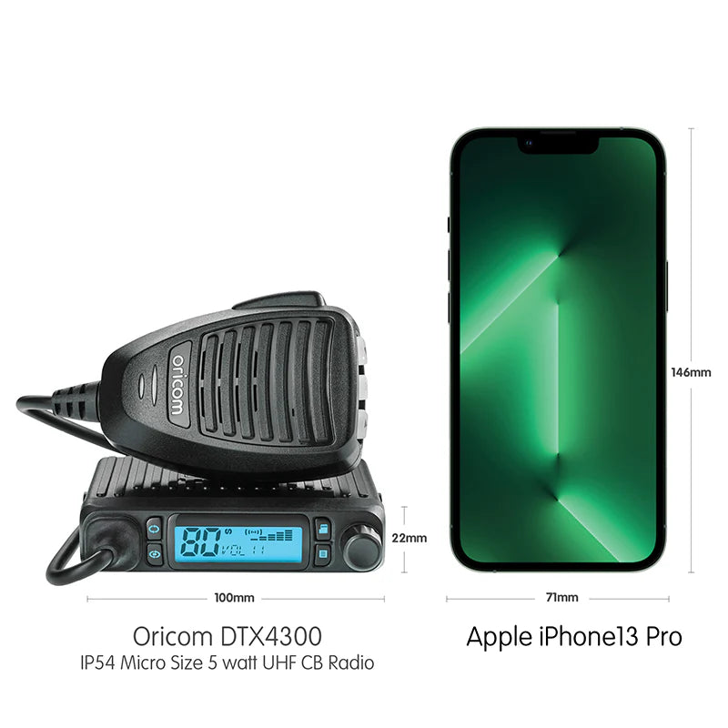 Oricom DTX4300 IP54 Micro 5 watt UHF CB Radio