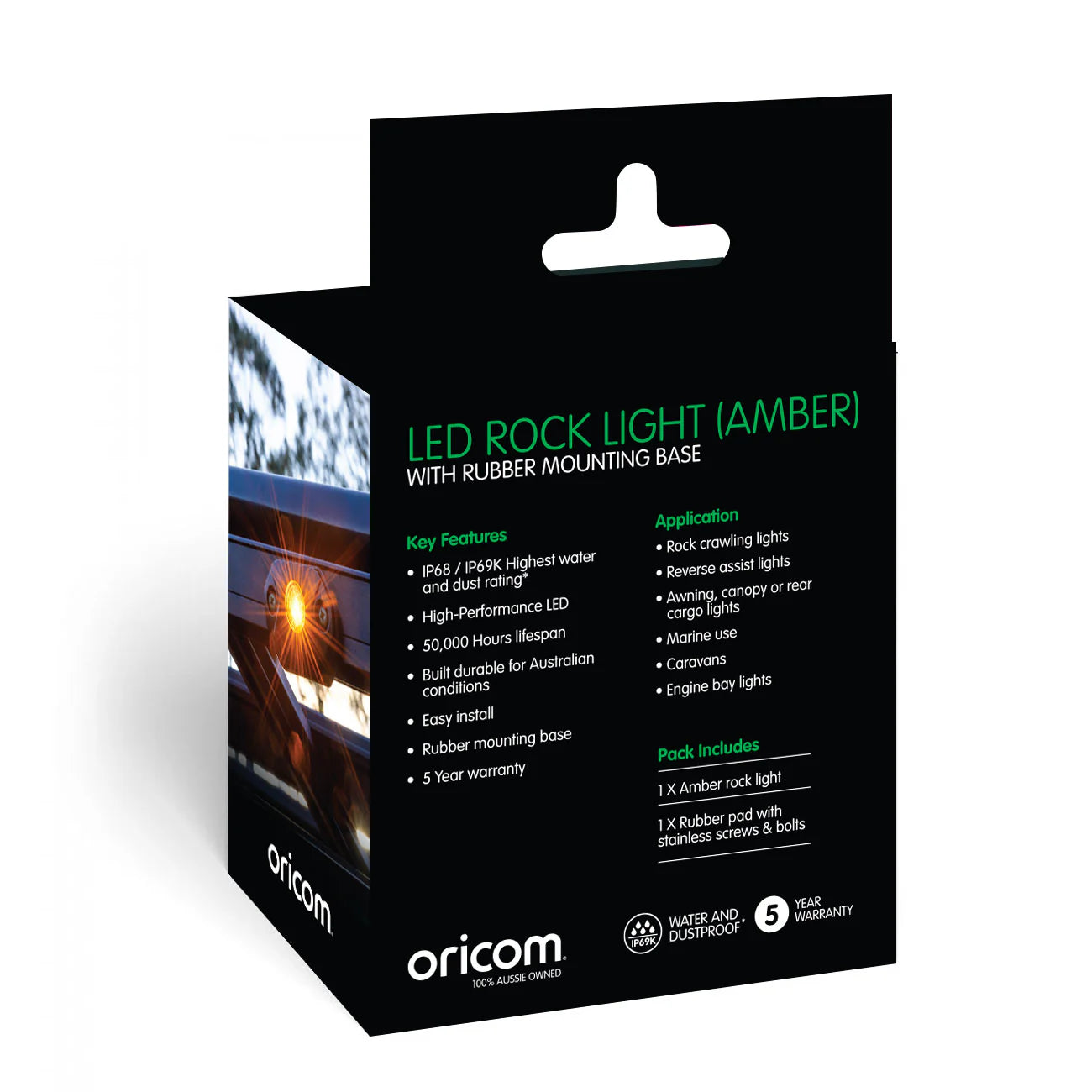 Oricom RKL1A LED Rock Light Single Pack (Amber)