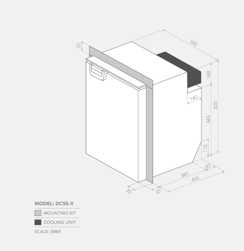 Bushman DC50-X 50L Caravan Fridge - 12V / 24V