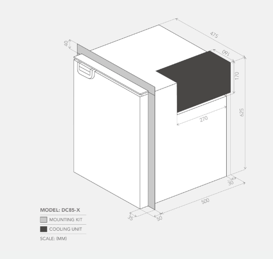 Bushman DC85-X 85L Caravan Fridge - 12V / 24V