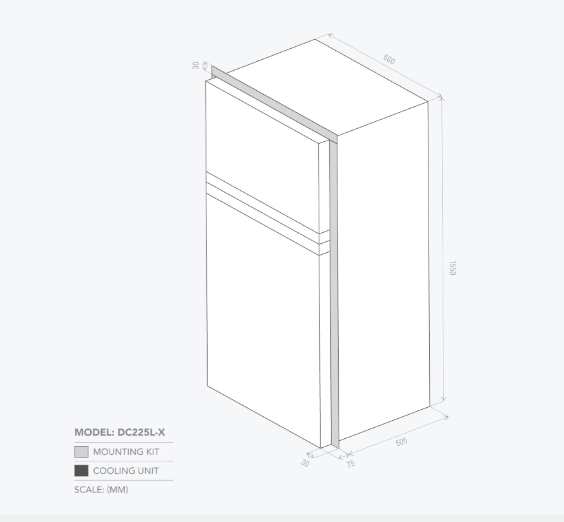 Bushman 225L Caravan Fridge Heavy Duty Upright Fridge Series - 12V / 24V