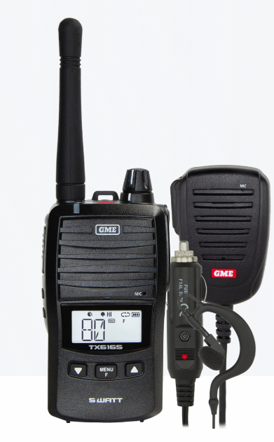 GME TX6165 5/1 Watt UHF CB Handheld Radio including Accessories