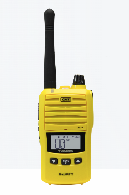 GME TX6165XY 5/1 Watt IP67 UHF CB Handheld Radio - Yellow