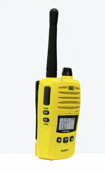 GME TX6165XY 5/1 Watt IP67 UHF CB Handheld Radio - Yellow