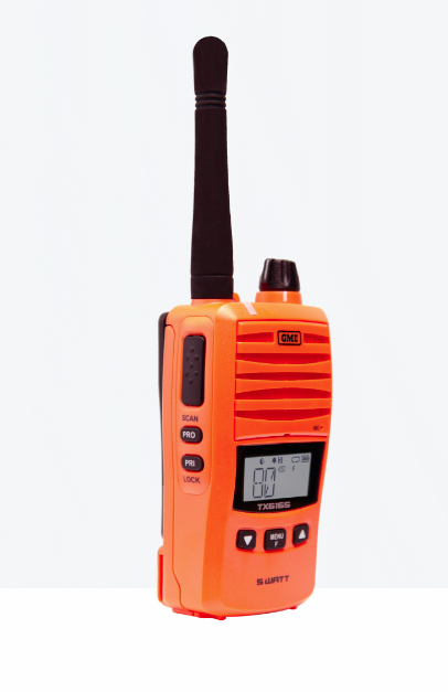 GME TX6165XO 5/1 Watt IP67 UHF CB Handheld Radio - Blaze Orange