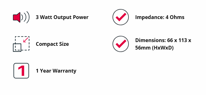 GME SPK04 3 Watt Extension Speaker - Black