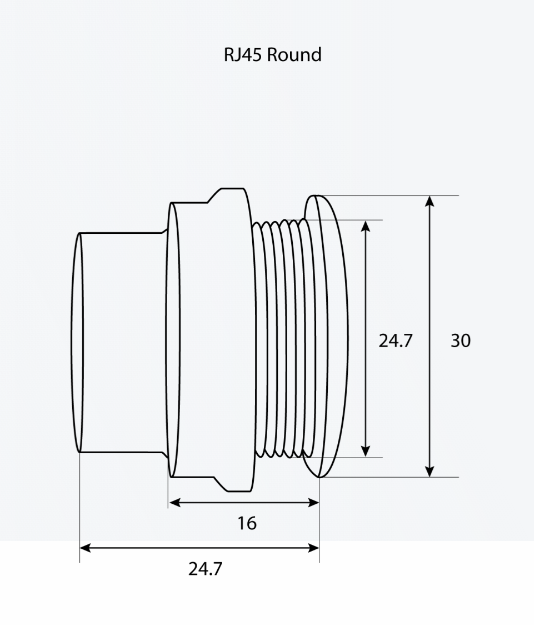 GME XRS-RJ45RND RJ45 Pass-Through Adaptor - Universal Round