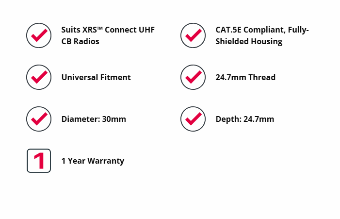GME XRS-RJ45RND RJ45 Pass-Through Adaptor - Universal Round