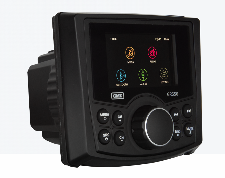 GME GR350BTB Bluetooth AM/FM Marine Stereo - Black