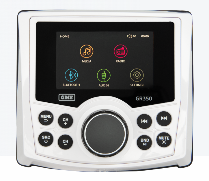 GME GR350BTW Bluetooth AM/FM Marine Stereo - White
