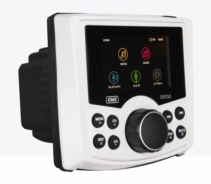 GME GR350BTW Bluetooth AM/FM Marine Stereo - White