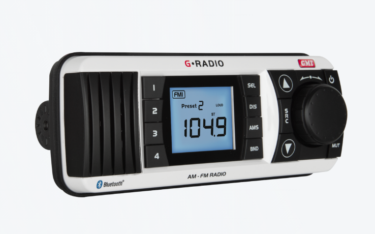 GME GR300BTW Bluetooth AM/FM Marine Stereo - White