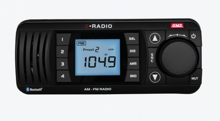 GME GR300BTB Bluetooth AM/FM Marine Stereo - Black