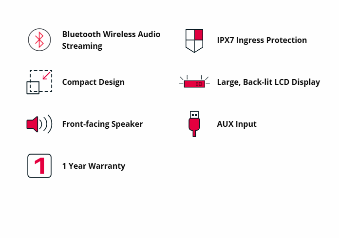 GME GR300BTB Bluetooth AM/FM Marine Stereo - Black