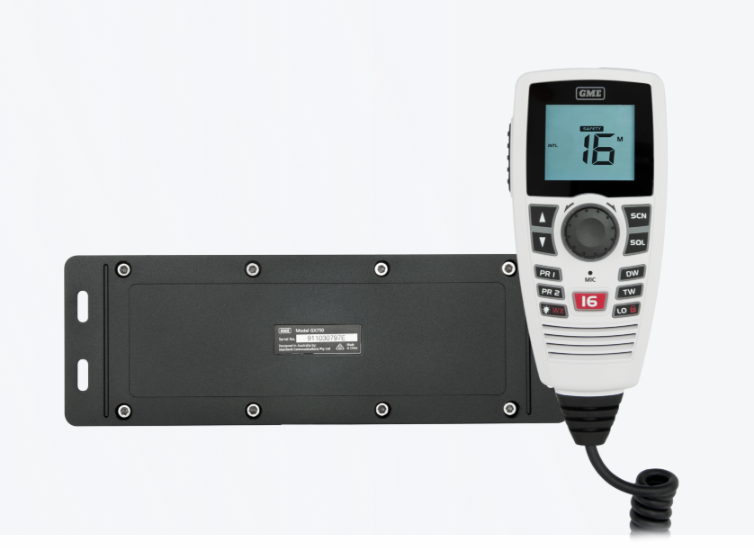 GME GX750W Black Box VHF Marine Radio - White