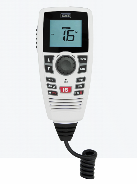 GME GX750W Black Box VHF Marine Radio - White