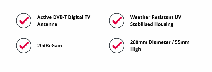 GME AE3000 280mm Omni-directional TV Antenna