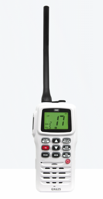 GME GX625W 5/1 Watt Handheld VHF Marine Radio - White