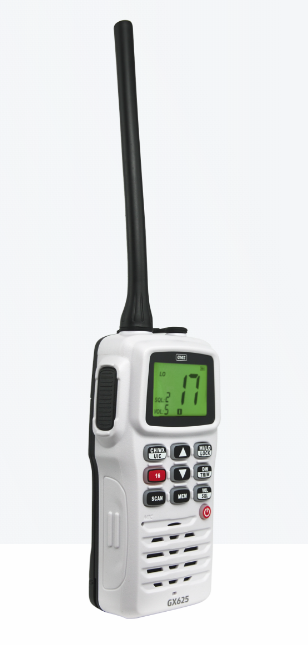 GME GX625W 5/1 Watt Handheld VHF Marine Radio - White