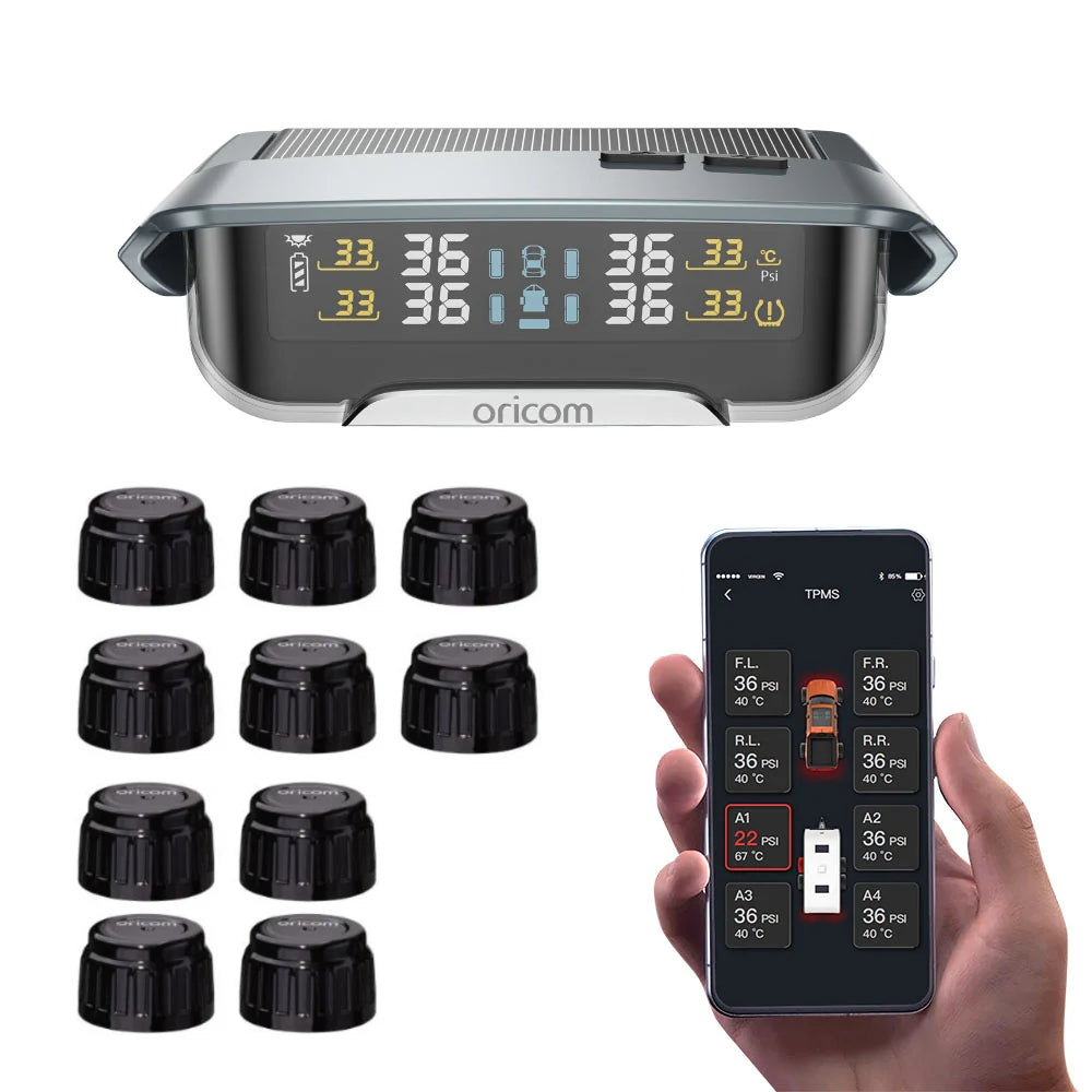 Oricom TPMS10-10ER TPMS Incl. 10 External Sensors with APP Control Settings + Repeater Value Pack