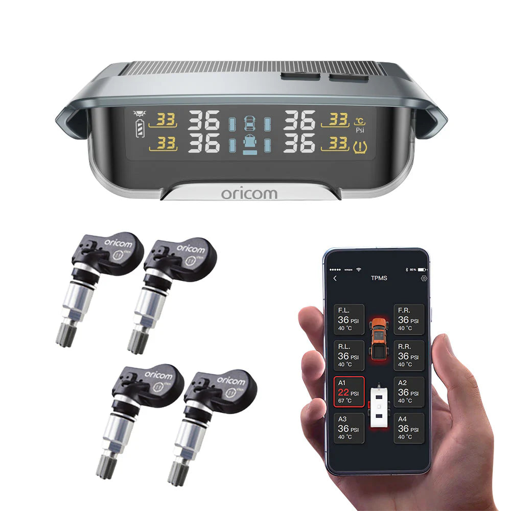 Oricom TPMS10-4I Tyre Pressure Monitoring System Incl. 4 Internal Sensors with APP Control Settings