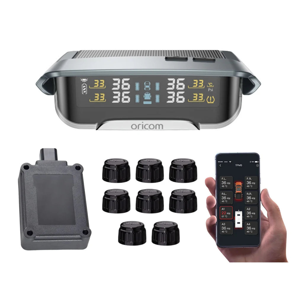 Oricom TPMS10-8ER TPMS Incl. 8 External Sensors with APP Control Settings + Repeater Value Pack