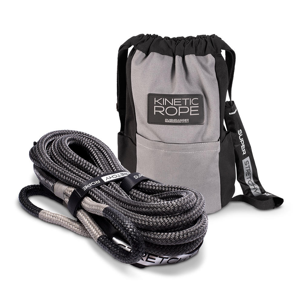 Bushranger Kenetic 9m Rope, 30% Stretch, Inc. Storage Bag Come Damper