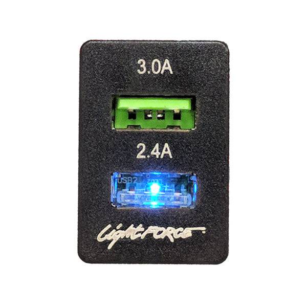 LightForce Dual USB to suit Toyota/Holden