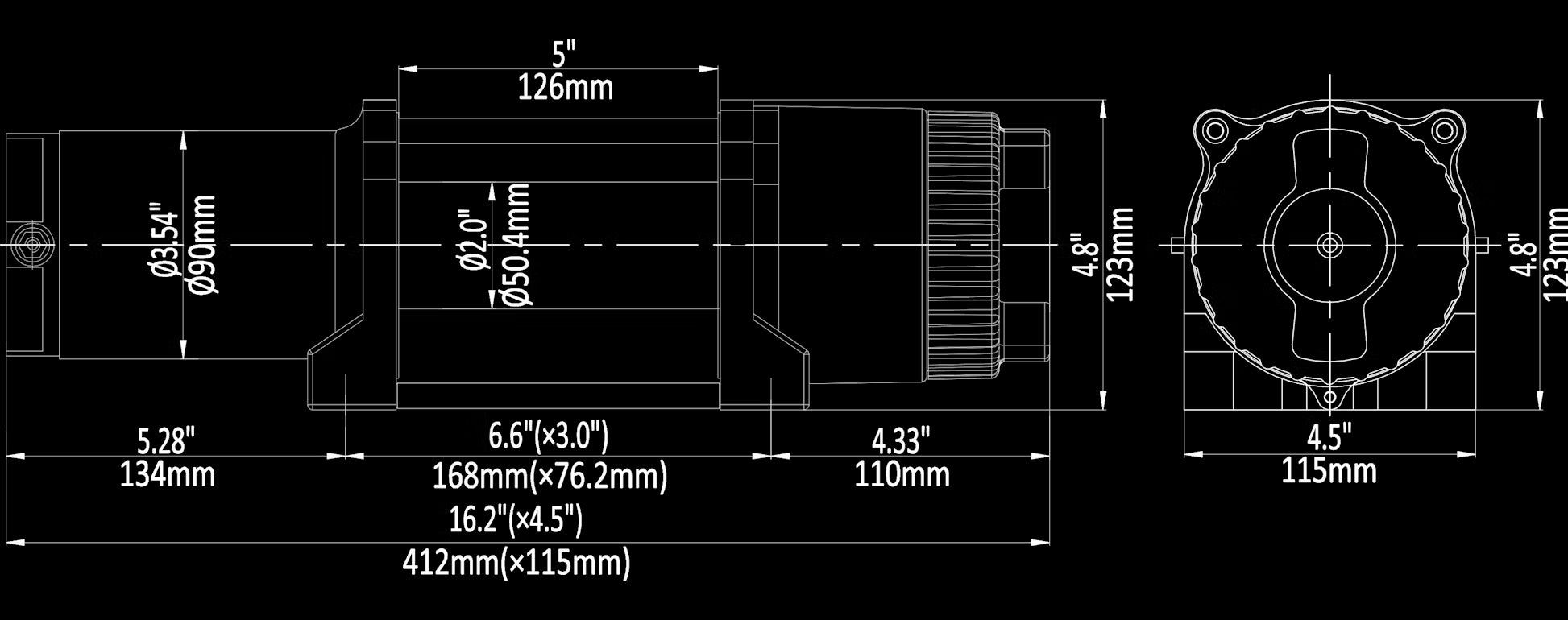 Runva EWT4500 12V with Synthetic Rope